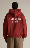 Fear of God Essentials Crimson Heavy Fleece Full Zip Hoodie