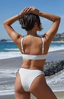 Amor y Besos Rosa Embroidered Scoop High Cut Bikini Bottom