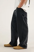 Pacsun Washed Black Corduroy Baggy Carpenter Pants