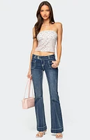 Edikted Mixed Floral Pointelle Tube Top