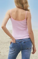 John Galt Pink Striped Skylar Tank Top