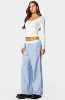 Edikted Erez Contrast Waist Striped Pants