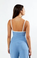 LA Hearts Striped Lace Trim Cami