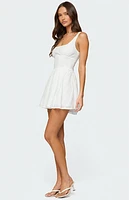 Edikted Reina Embroidered Cotton Mini Dress