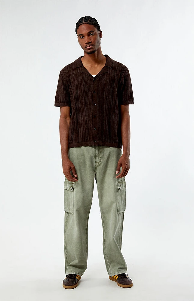 PacSun Cropped Knit Camp Shirt
