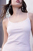 John Galt Red Heart Print Skylar Pajama Tank Top