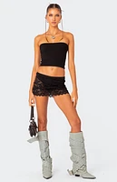 Edikted Kaylie Sheer Lace Mini Skirt
