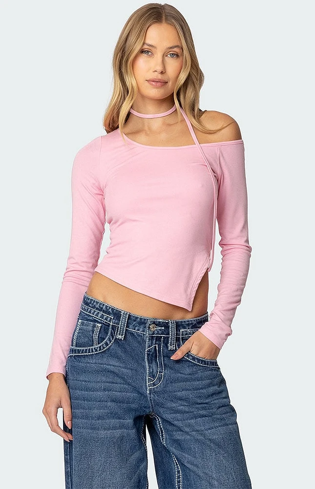 Edikted Asymmetric Two Piece Choker Top