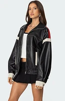 Edikted North Star Faux Leather Jacket