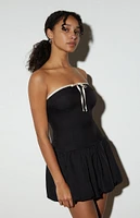 LA Hearts Strapless Bow Front Mini Dress