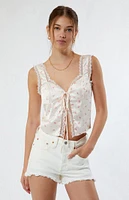 Glamorous Peach Pink Daisy Top