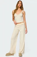Edikted Posy Ruffle Pointelle Tank Top