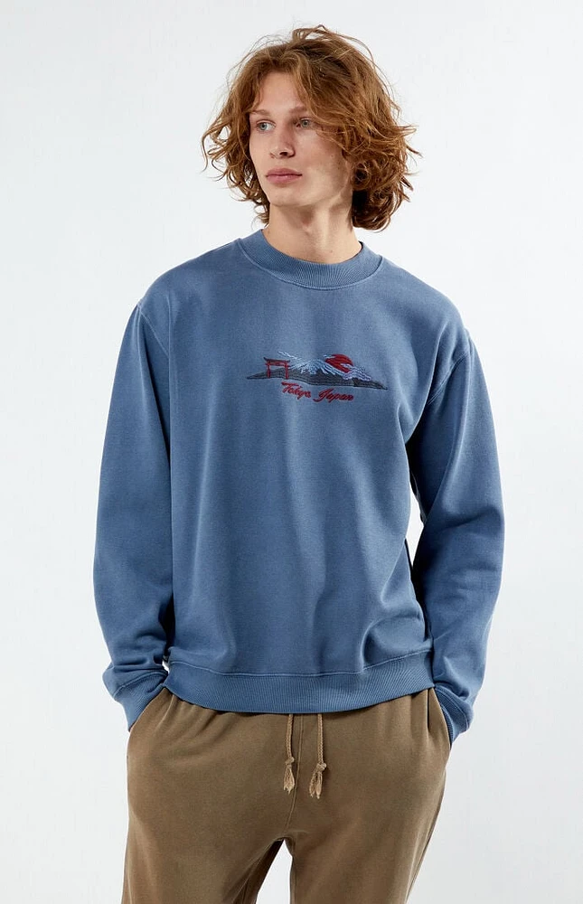 PacSun Tokyo Japan Embroidered Crew Neck Sweatshirt