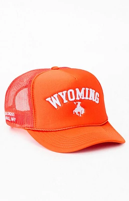 Diamond Cross Ranch Orange Wyoming Trucker Hat