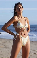 PacSun Eco Yellow Faye Shine V Tie Side Bikini Bottom