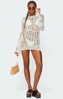 Edikted Manuela Distressed Knit Mini Dress