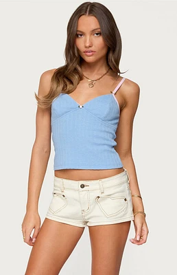 Edikted Cosette Pointelle Cupped Tank Top