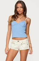 Edikted Cosette Pointelle Cupped Tank Top