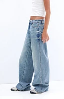 PacSun Casey Medium Indigo Low Rise Baggy Jeans