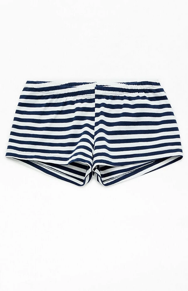 John Galt Blue & White Striped Boxer Boyshorts