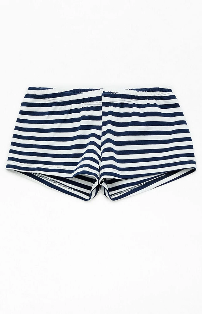 John Galt Blue & White Striped Boxer Boyshorts