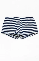 John Galt Blue & White Striped Boxer Boyshorts