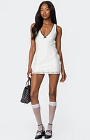 Edikted Selah Lace Contrast Mini Dress