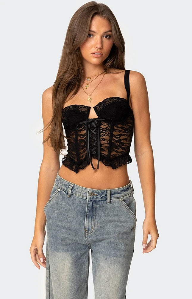 Edikted Josslyn Sheer Lace Corset