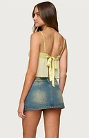 Edikted Krisa Sheer Chiffon Babydoll Top