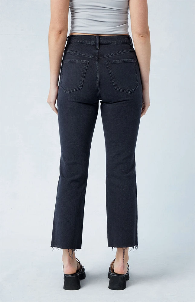 PacSun Eco Stretch Black High Waisted Cropped Bootcut Jeans