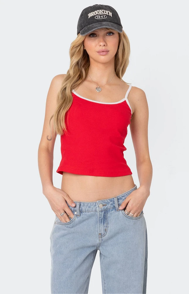 Edikted Franky Ribbed Contrast Tank Top