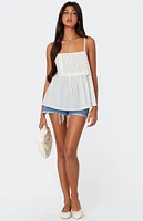 Edikted Eyelet Trim Paneled Top