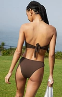 WEWOREWHAT Rope Tie Halter Bikini Top