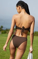 WEWOREWHAT Rope Tie Halter Bikini Top