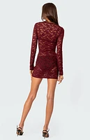 Edikted Surreal Sheer Lace Mini Dress