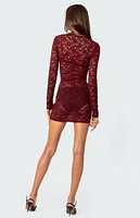 Surreal Sheer Lace Mini Dress