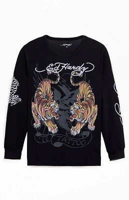 Ed Hardy Tigers Thermal Long Sleeve T-Shirt