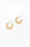 LA Hearts 14K Gold Plated Braided Hoop Earrings