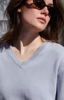 John Galt Light Blue Nikki V-Neck Sweater