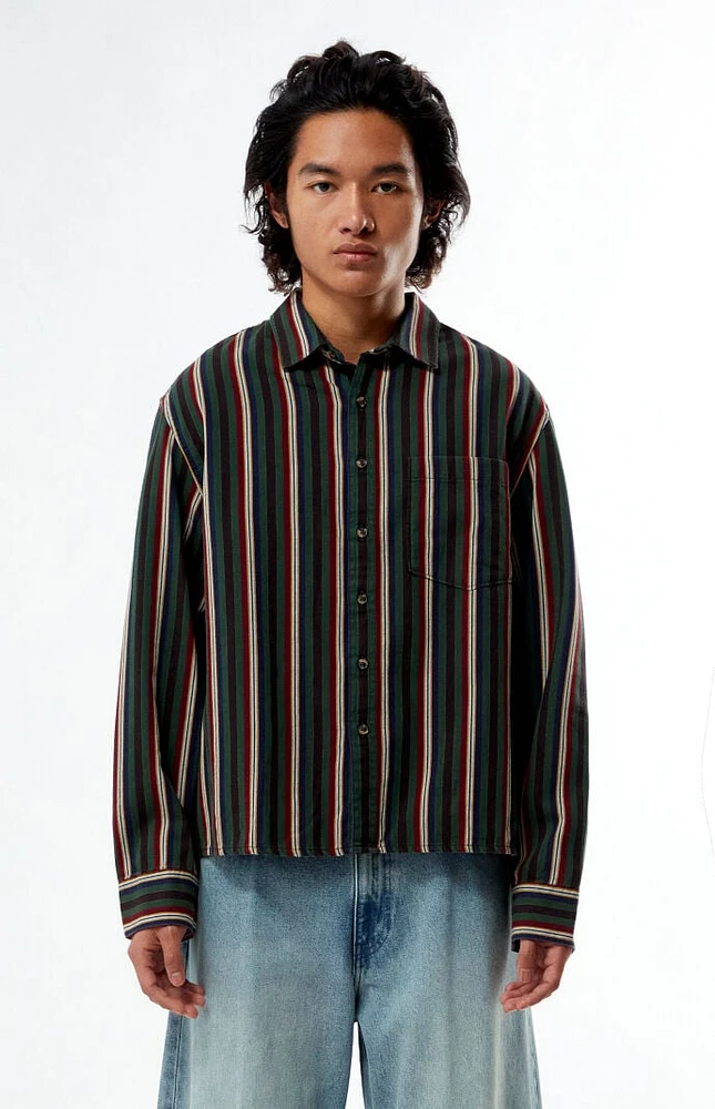 GUESS Originals Striped Woven Long Sleeve Shirt