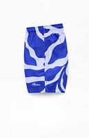 Pacsun Blue Vines AOP 4.5'' Swim Trunks