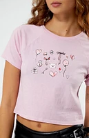 Golden Hour Heart Balloon Raglan T-Shirt