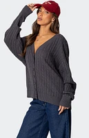 Edikted Francine Oversized V Neck Cardigan