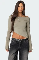 Edikted Maura Boat Neck Asymmetric Top