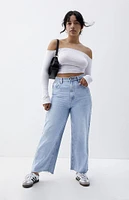 PacSun Light Indigo Cropped Wide Leg Jeans