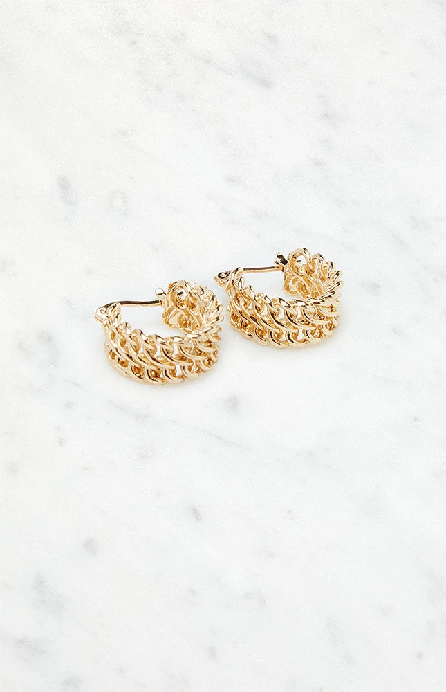 LA Hearts Chain Link Hoop Earrings