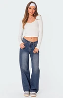 Edikted Karie Relaxed Mid Rise Jeans