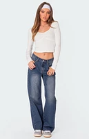 Edikted Karie Relaxed Mid Rise Jeans