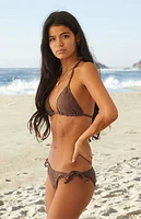 Poolside Paradiso Mai Tai Terry Tie Triangle Bikini Top