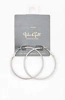 John Galt Large Silver Hoop Earrings